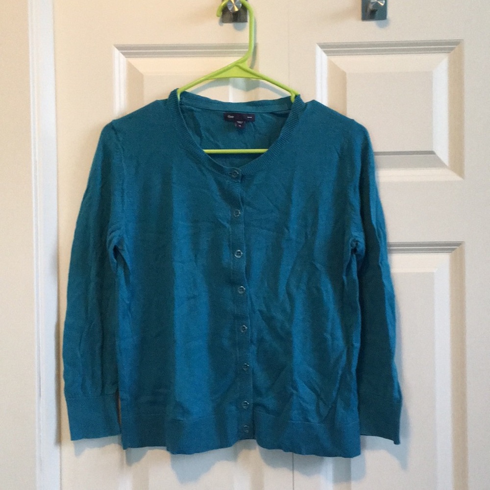 Gap blue cropped cardigan